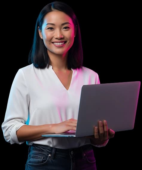 Virtual Assistant working on laptop